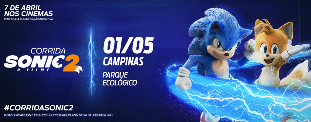 Corrida Sonic 2 - O Filme traz diversão para toda a família em cinco etapas  pelo Brasil